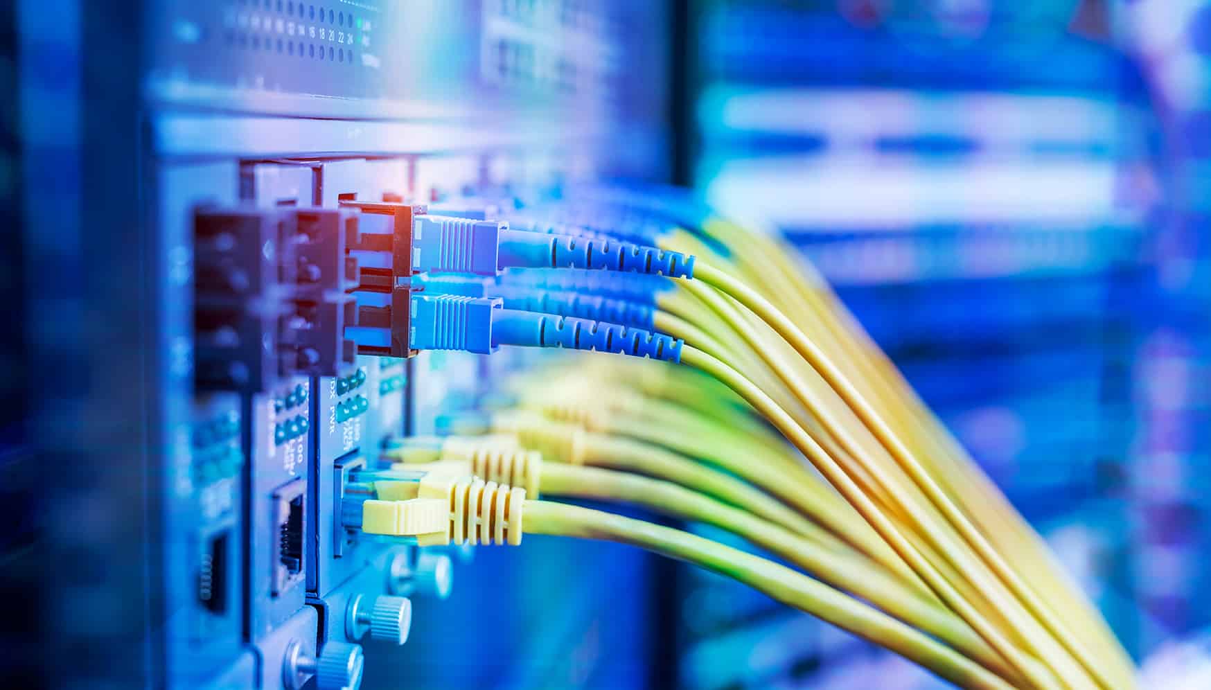 Wires connecting to a server